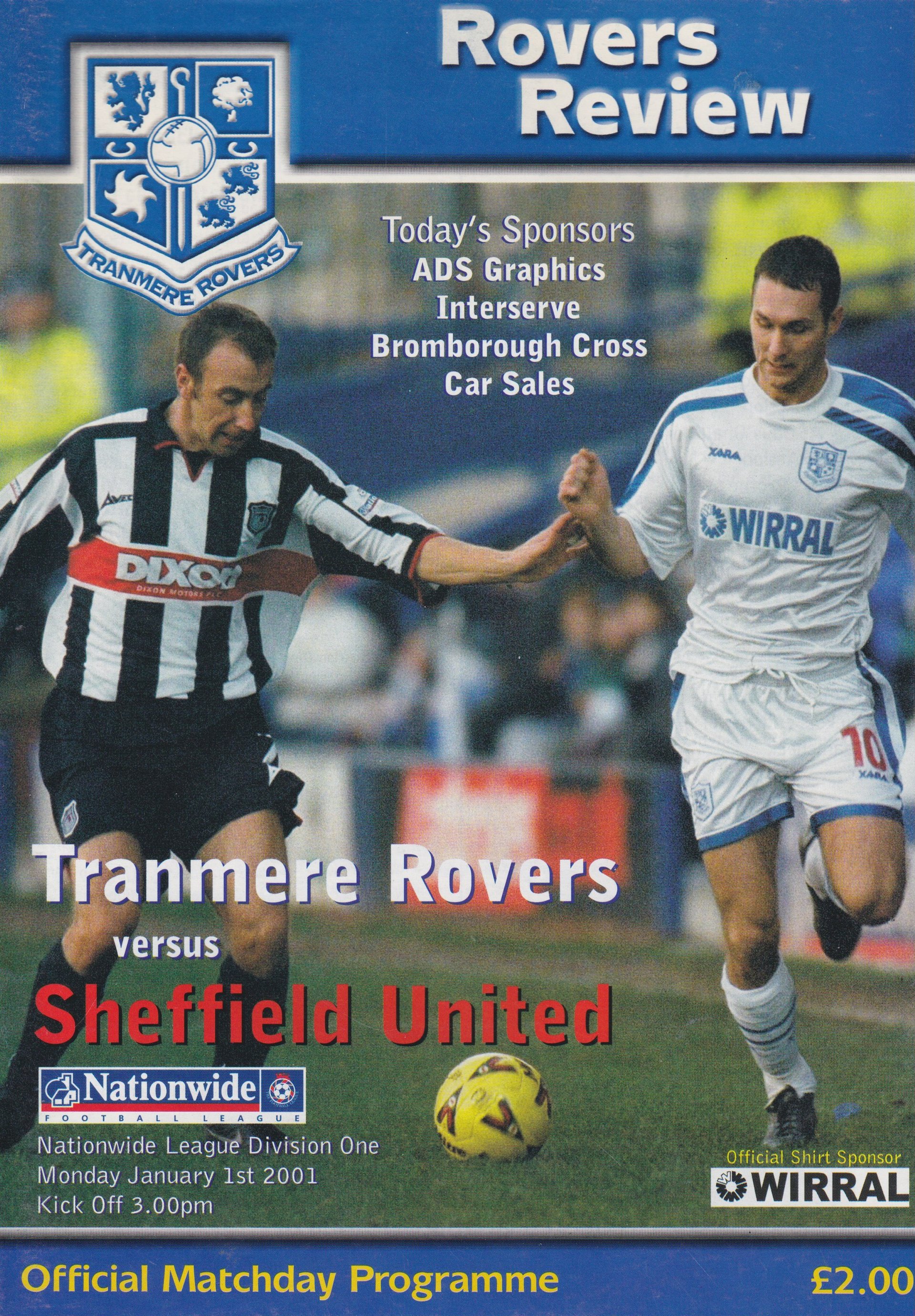 Tranmere Rovers v Sheffield United match programme